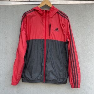 Adidas Red Black Windbreaker Unisex Men’s Women Size Large